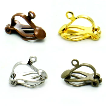 

20pcs Copper Ear Clip DIY Jewelry Accessories Silver Gold Bronze Ear Clip DIY Handmade Earrings Findings Jewelry Findings Parts
