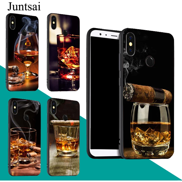 

Juntsai Cigar Whiskey Ice Drink Case For Xiaomi Redmi S2 5 Plus 6A 6 Pro 4X Note 5 5A 7 Mi 9 8 6X Mix 2S Max 2 3 F1 Cover