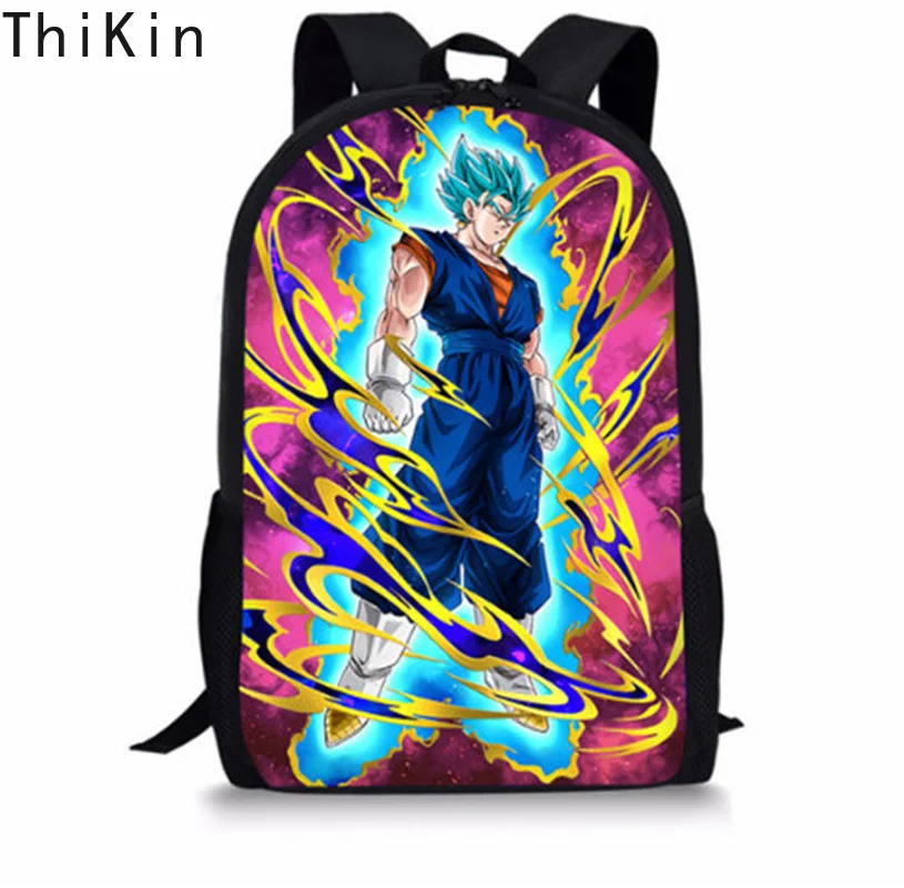 

THIKIN Anime Dragon Ball Super School Backpacks for Teenage Boys Children Schoolbag Cool Saiyan Goku Vegeta Print Rucksack 2019