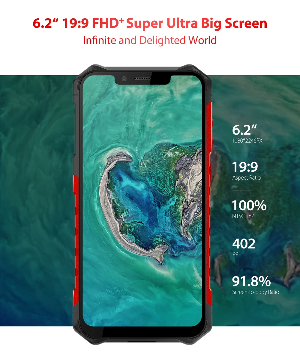 Ulefone Armor 6E Android 9,0 Helio P70 Восьмиядерный водонепроницаемый мобильный телефон 4GB 64GB 6,2 ''с двумя sim-картами, беспроводной зарядкой, NFC Смартфон