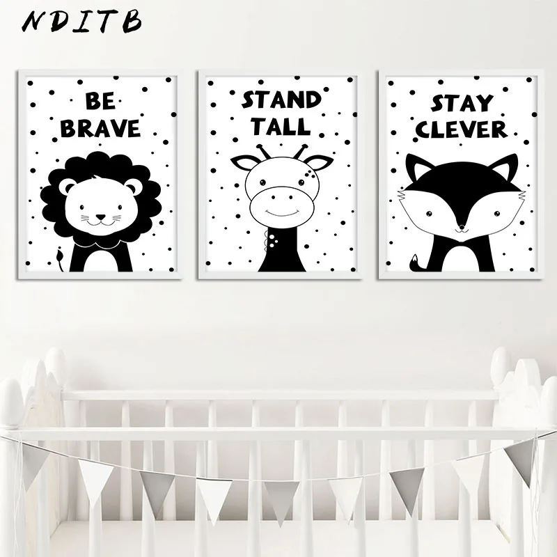 Us 2 7 53 Off Nditb Woodland Animal Canvas Art Painting Poster Nursery Prints Black White Wall Picture For Baby Kids Living Room Decoration In Us 2 7 53 Off Nditb Woodland Animal Canvas Art Painting Poster Nursery Prints Black White Wall Picture For Baby Kids Living Room Decoration In