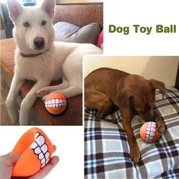 

Funny Pets Dog Puppy Cat Ball Teeth Toy PVC Chew Sound Dogs Playing Squeaker Sound Toys Pet Supplies Dog Cat Supplies