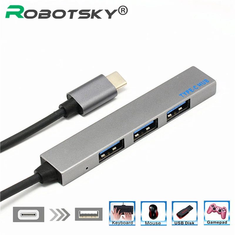 

Mental USB Type C Hub Type-C to 4 USB Adapter USB-C Splitter OTG Cable for Macbook