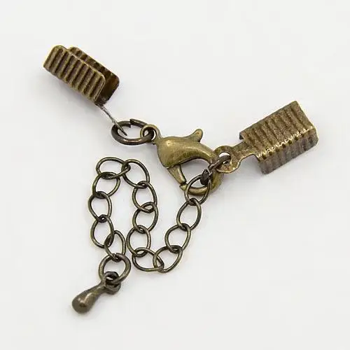 Зажимы 100 шт с удлинительной цепочкой и латунными застежками античная бронза
