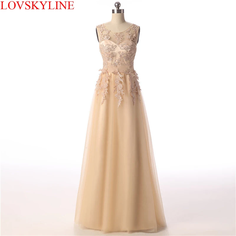 

Robe De Roiree Champagne Lace Tulle Floor-length Built in Bra Evening Dresses Mother Of Bride Dress Graduation season
