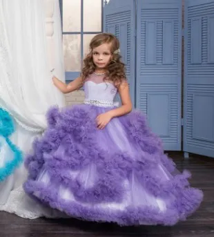 Sally/вечерние платья в стиле пэчворк с цветочным рисунком для девочек от 2 до 13 лет Детское платье с хвостом Ласточки для девочек на свадьбу, костюм в пол для девочек - Цвет: Фиолетовый