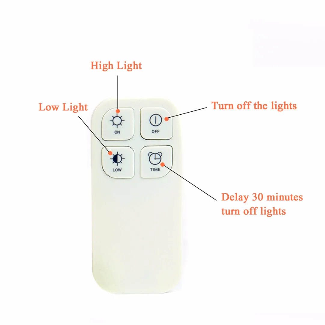 White 5 LED Night Light Lamp Stick-on Cabinet Closet Wardrobe Wireless Remote Control