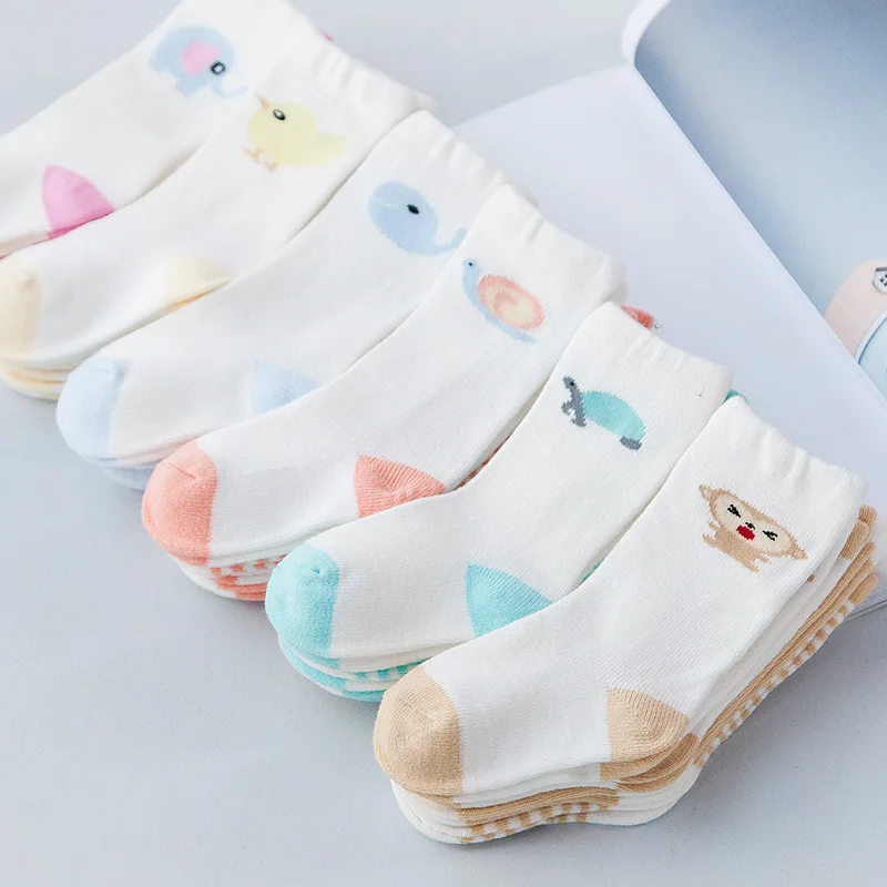 

8 pieces/lot=4 pair Cotton Baby Socks Newborn Floor Socks Girl and Boy Short Socks Cute Animal Pattern More Care More Protection