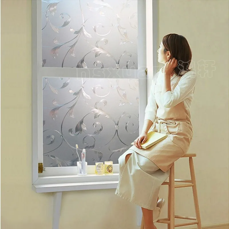 

Decoration home's window film glass film static cling Opaque/Frosted with European style classical Iron art of vine patterns