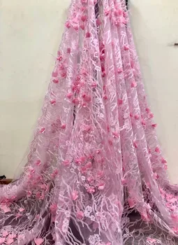 

New arrival african feather lace fabrics high quality guipure lace fabric for Nigerian tullelace fabric