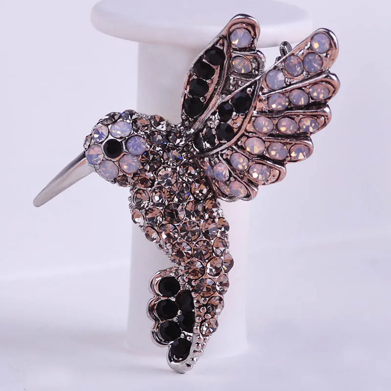 Colorful Bird Animal Brooches For Men Shiny brand Antique Silver Brooch