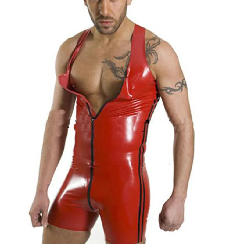 Боксеры Catsuit мужские из искусственной кожи пикантные облегающие эротические