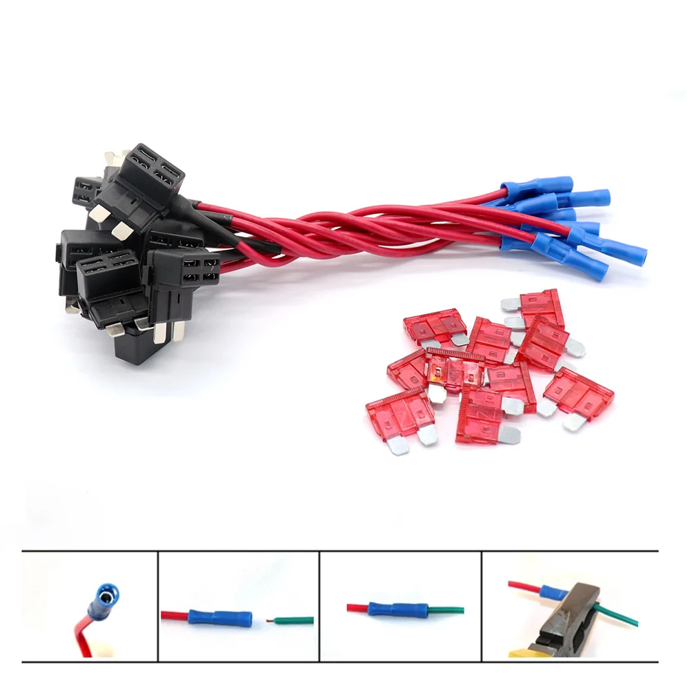 Buy 10Pcs 12V Car Add a Circuit Fuse Tap Adapter