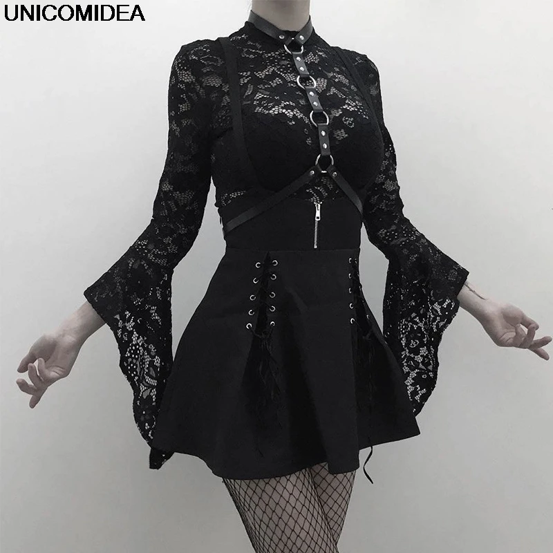 

Gothic Women Lolita Dress Lace Bodysuits Vintage Women Punk Lolita Overalls Dress 2PCS Suits Women Sets Cosplay Lolita Costume