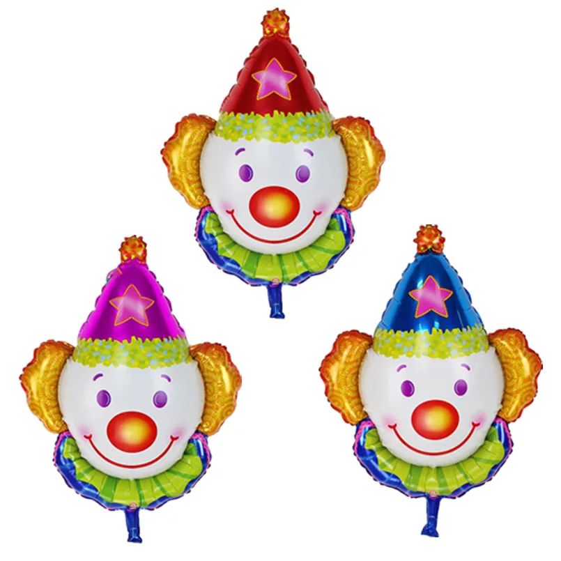 

50PCS Clown Heads Aluminum Balloons Funny Baby Toys Party Decor Balloons Inflatable Birthday wedding Party Supplies Foil Balloon