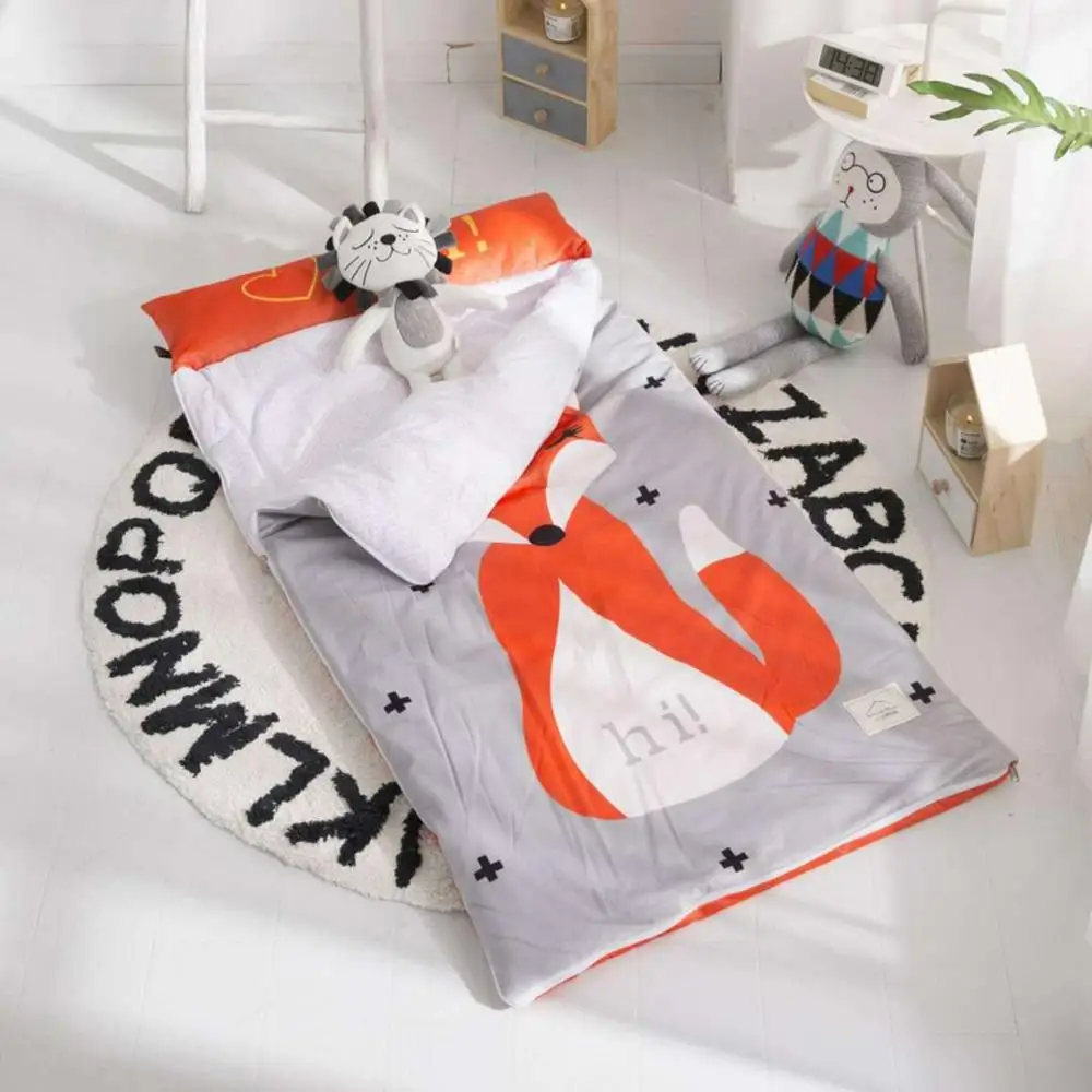 150cm*70cm Kid Sleeping Bag Thicken Quit with Pillow Warm Envelope for Bedroom Multifunctional Children Sleeping Bag - Цвет: Fox