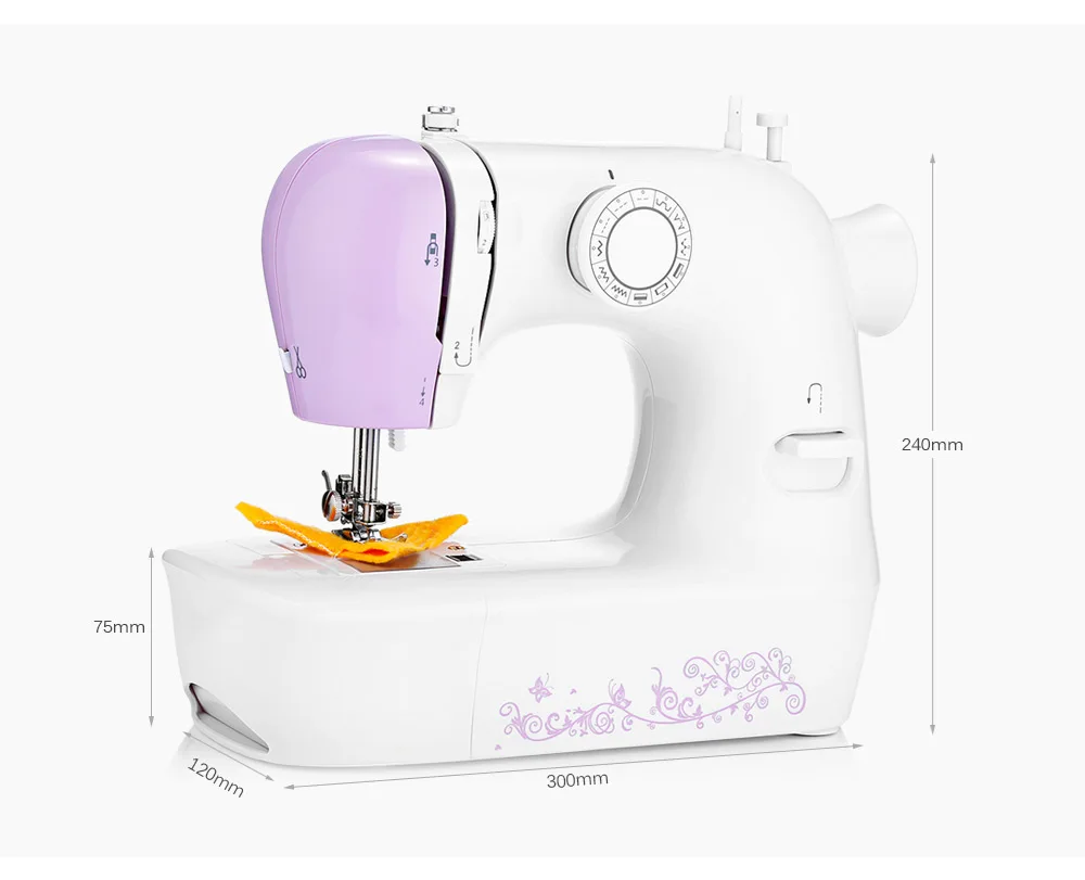 1803 Household Mini Automatic Thread Sewing Machine Double Speed Control Button with 12 Different Stitches