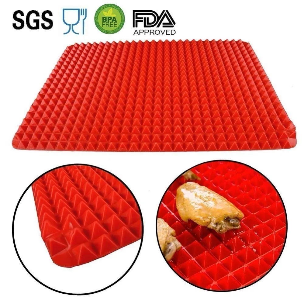 1pc Pyramid Silicone Mat For Baking, Roasting And Cooking, Fat Reducing  Sheet For Pan, Grilling And Oven, Multifunctional, Non Stick, Size 15x10  Inches