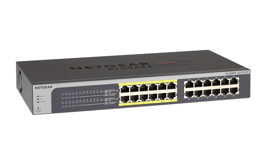 Netgear ProSafe плюс JGS524PE управляемых L3 Gigabit Ethernet (10/100/1000) полный дуплекс Мощность через