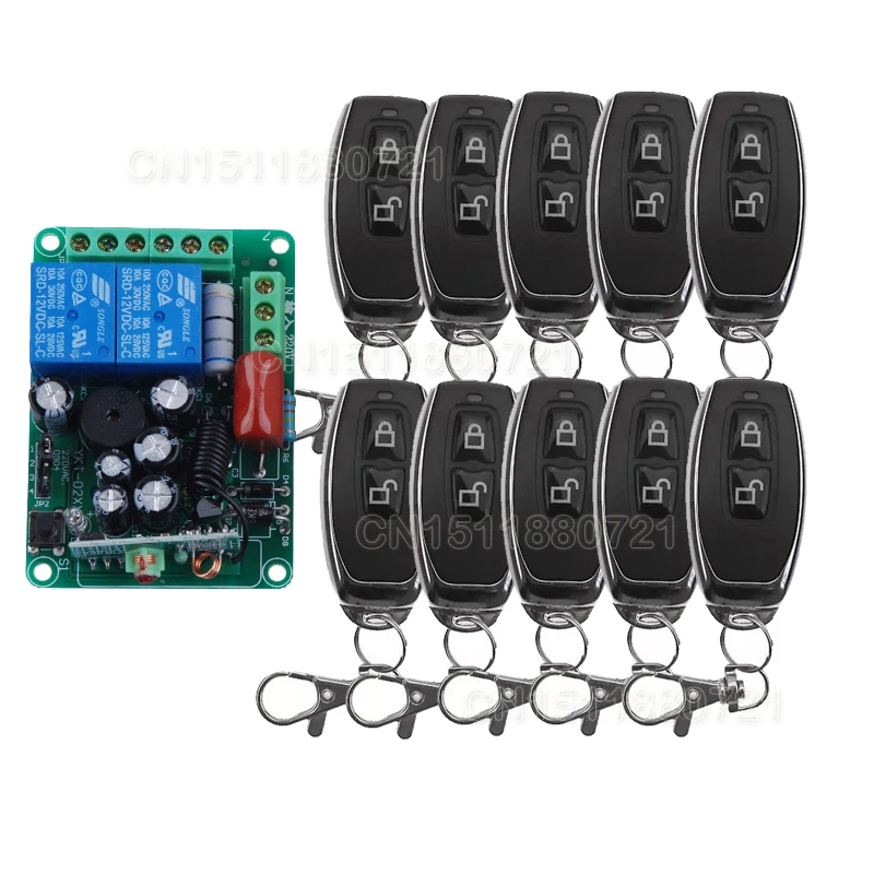 

AC220V 2CH RF Wireless Remote Control Switch system 220V relays supply M4 T4 L4 With 10PCS Transmitter