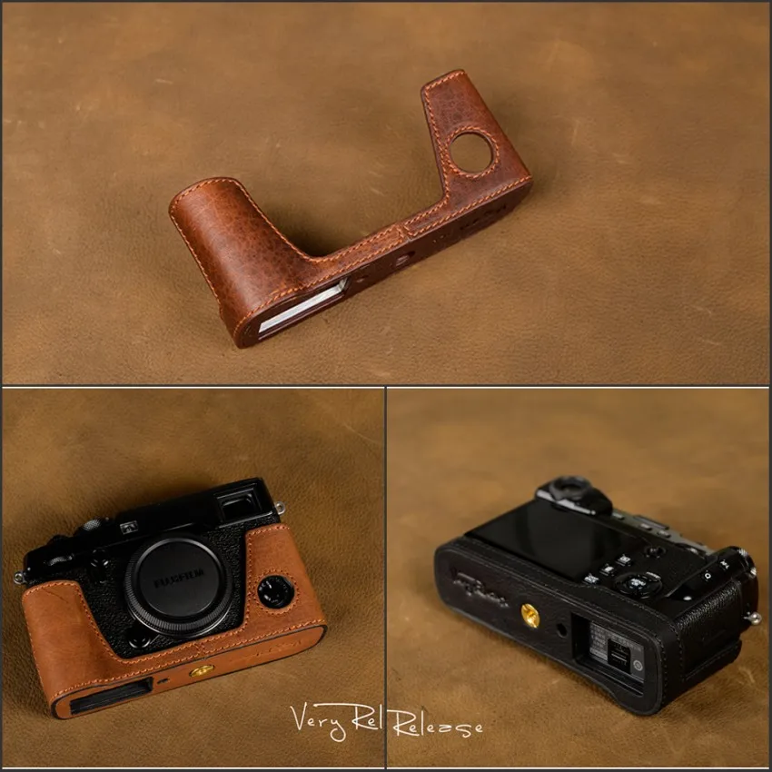 [VR] Brand Handmade Genuine Leather Camera case For Fujifilm XPRO 2 Xpro Mark II Camera Bag Half Body Cover Handle Vintage Case