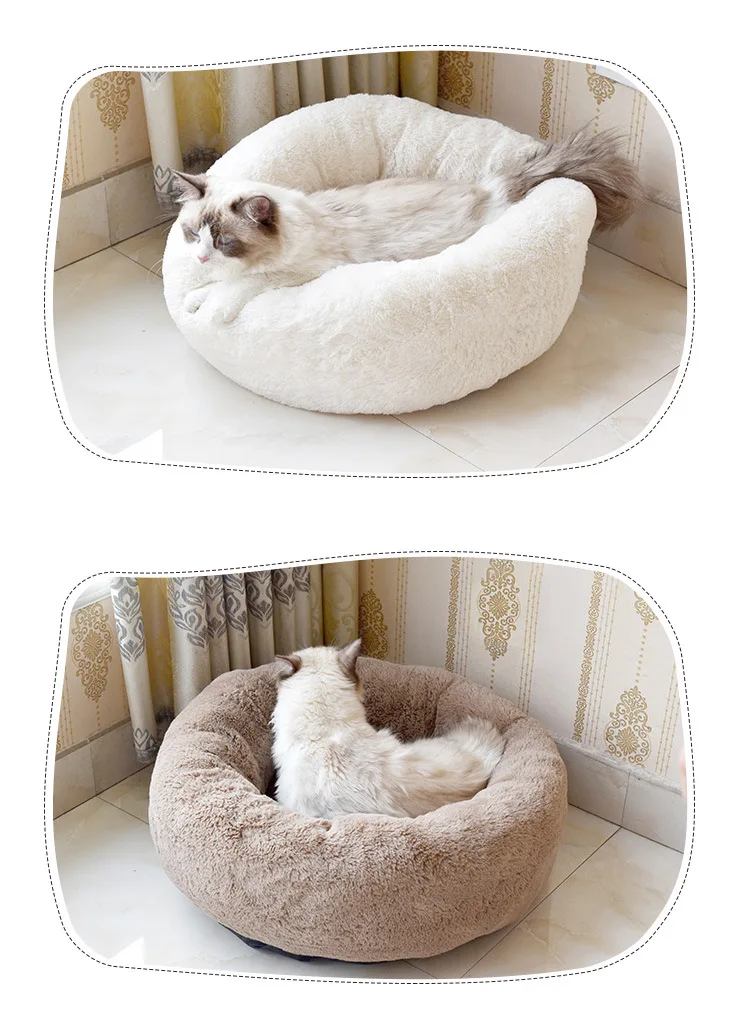 5 Colors Soft Pet Dog Bed Pink Grey Plush Pets Sleep Cave Bed For dog Cat Fall Winter Warm Dogs House pet Nest Kennel hondenmand