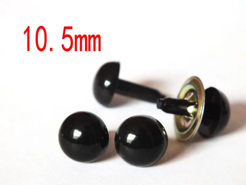 

100pcs/lot Black Plastic Safety Eyes (10.5mm) x 50 pairs Bear Making