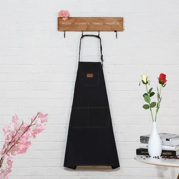

Fashion Denim Kitchen Cooking Apron with Adjustable Strap Large Pocket Unisex Coffee Shop Chef Sleeveless Apron
