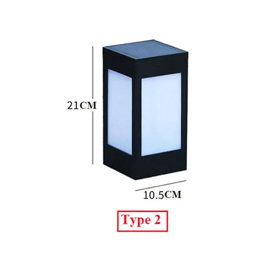 BEIAIDI современный водонепроницаемый Солнечный садовый забор Ландшафтный световой столб уличная вилла тропинка ворота двора Колонка лампа для газона - Испускаемый цвет: Type 2