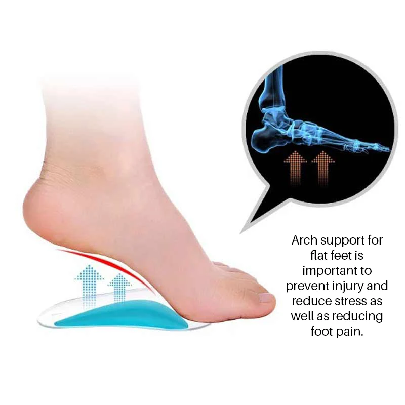 1pair=2pc Silicone Shoe Pads Orthopedic Adjuster Arch Support Orthotic Insole Flat Foot Flatfoot Corrector Cushion Pad Foot Care