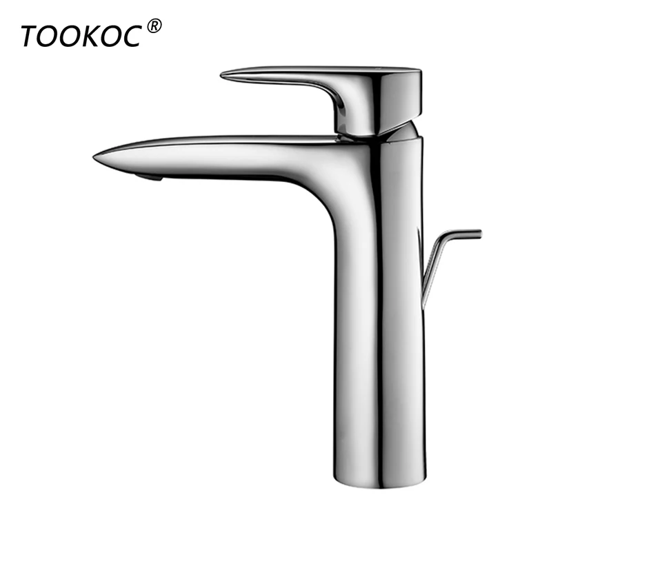TOOKOC смесители для раковины с одной ручкой для холодной и горячей ванной арматуры металлический всплывающий слив в сборе в комплекте
