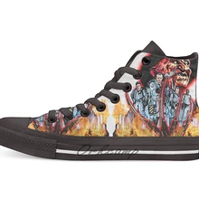Freddy vs ghostbusters дизайнерская дышащая Повседневная Высокая обувь на шнуровке холщовая обувь кеды