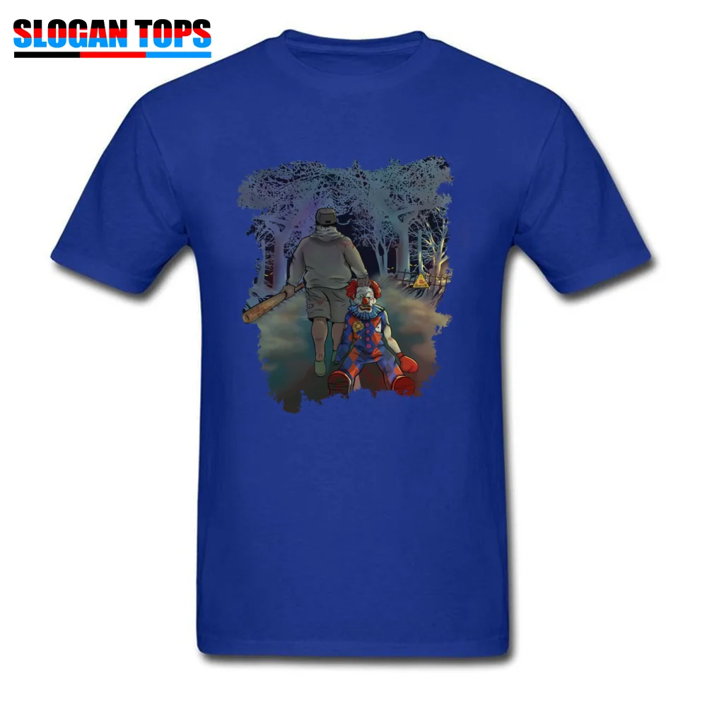 Fitness TightCustom Short Sleeve Tops & Tees ostern Day Special O Neck 100% Cotton Tee-Shirts Man Tshirts Bye Bye Clowns  Bye Bye Clowns blue
