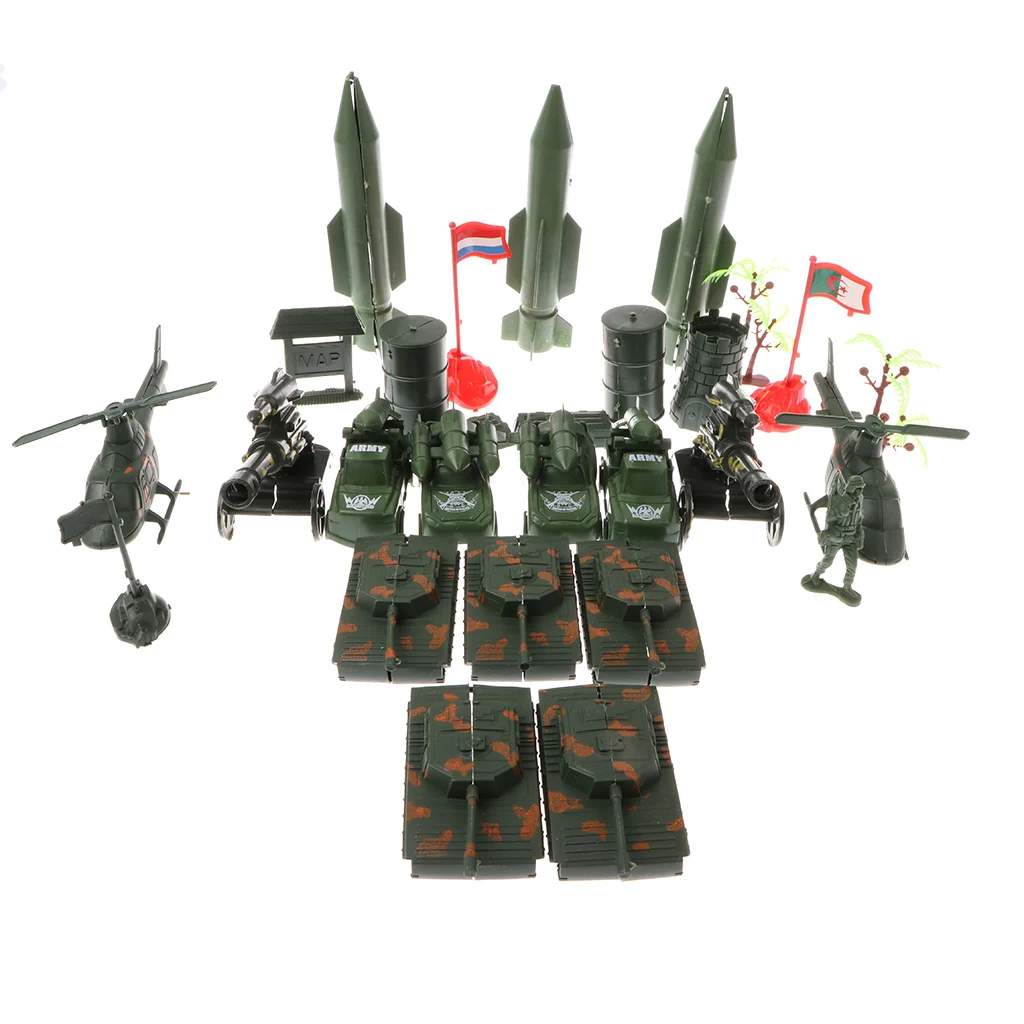Plastic 158 Pieces Army Men Play Set with Realistically Scaled Figures&Assorted Accessories Layout Home Decor Boys Toys Gift