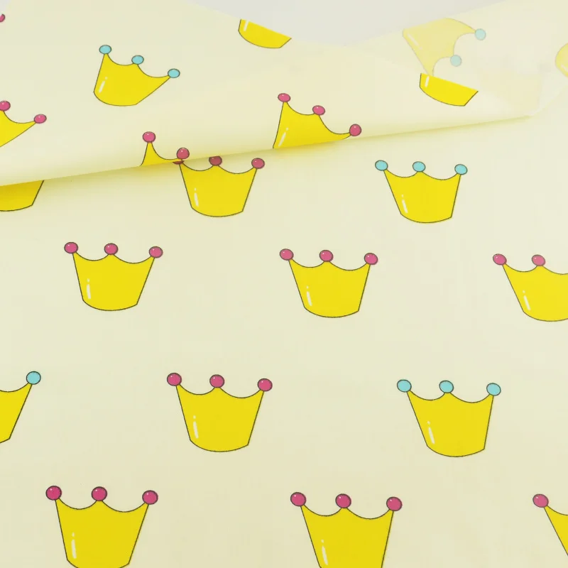 Crown Yellow Cotton Fabric Tissue Quilting Home Textile Tecido Patchwork Bedding Decoration Sewing Cloth Craft Teramila Fabrics|cotton fabric|yellow