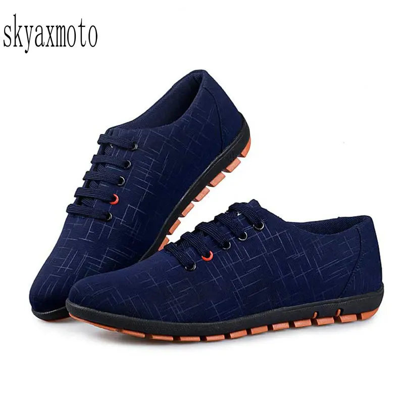 

Skyaxmoto New Spring/Summer Men Shoes Plus Size Casual Shoes Men Canvas Shoes Breathable Low Shoe laces Flats Zapatillas Hombre