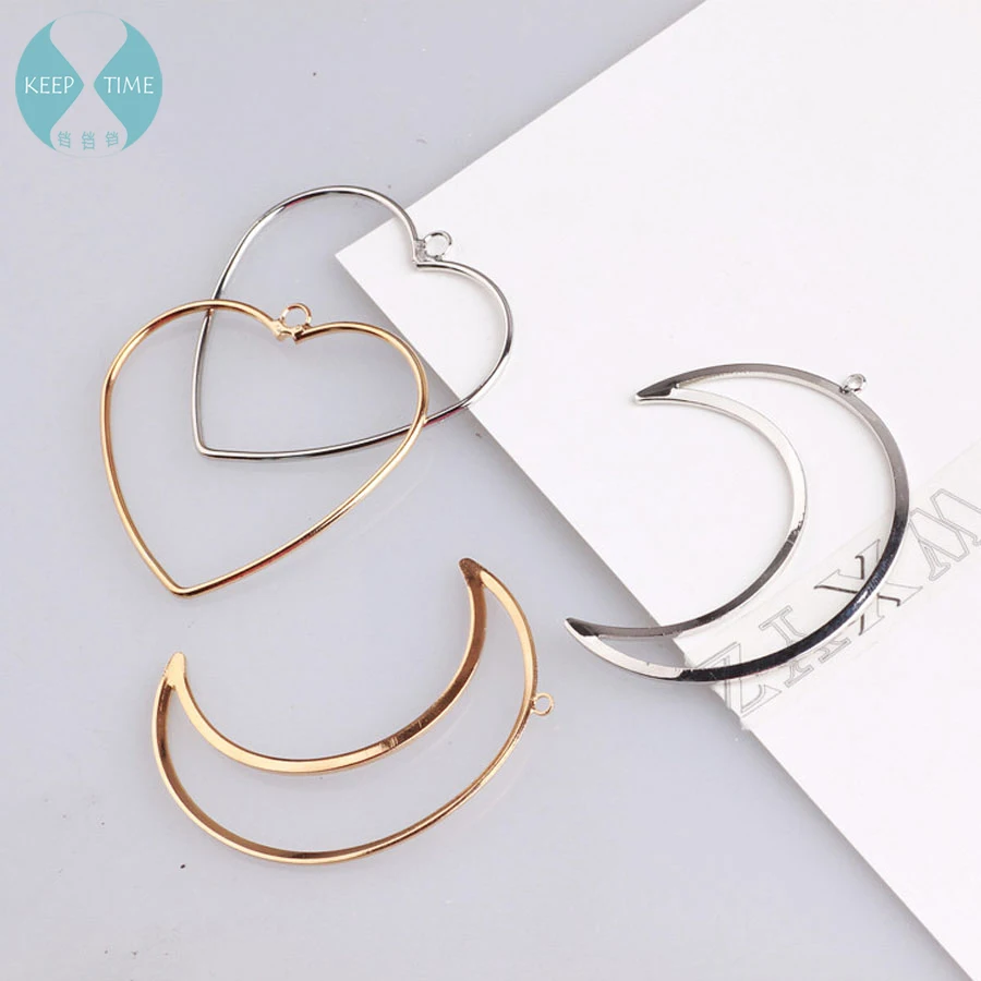 

Ritoule Copper simple DIY, large Love Moon Pendant, Korean earrings, earrings, handmade jewelry, accessories, materials