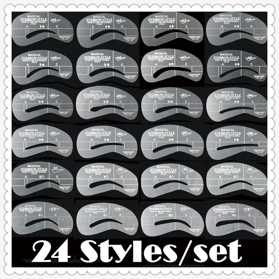 24 pcslot eyebrow stencils 24 styles these reusable