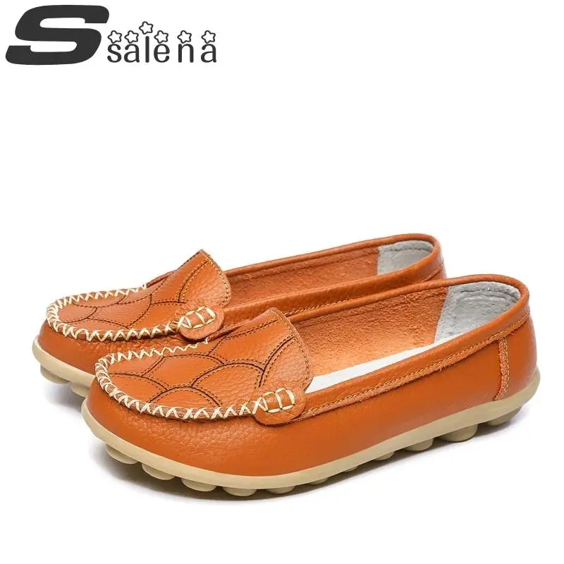

Nurse loafers summer low help shoes leather lazy driving shoes women femininas flats A332