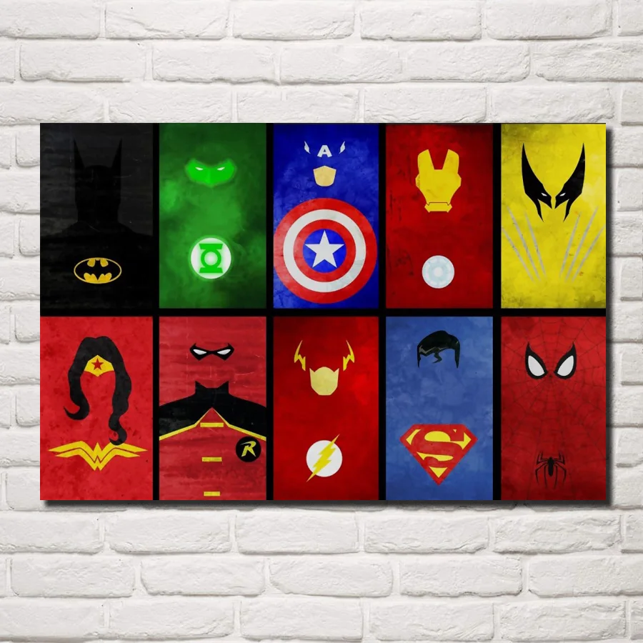 Us 7 67 36 Off Marvel Comics Super Heros Logo Symbol Dm724 Room Home Wand Kunst Dekor Holz Rahmen Poster In Malerei Und Kalligraphie Aus Heim Und