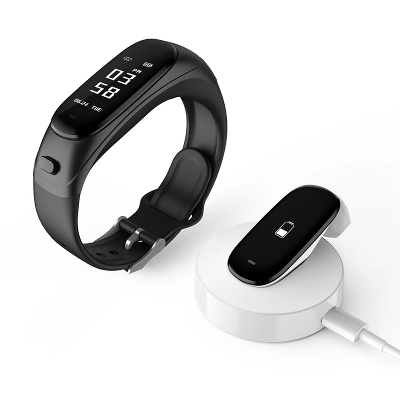 

Smart Sports Bracelet Heart Rate Blood Pressure Monitoring Bluetooth Headset Combo Bluetooth Call Music Smart Bluetooth Bracelet