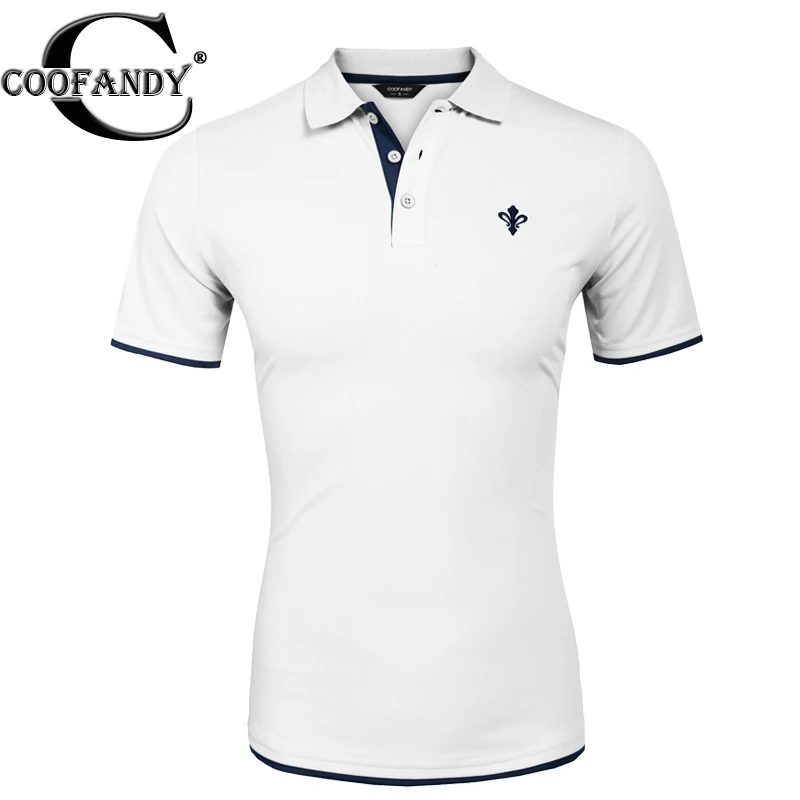 COOFANDY Men s Polo Shirt Turn Down Collar Summer Casual Short Sleeve Slim Contrast Color Polo