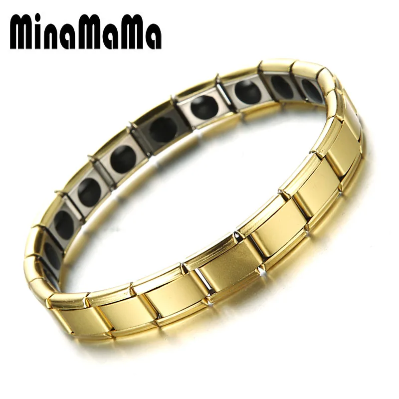 

Stainless Steel Tourmaline Magnetic Bracelets For Arthritis Pain Relief Women Healthy Care Men's Jewelry Male Bracelets