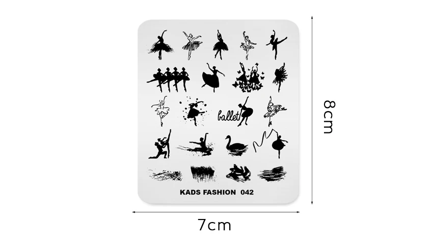 KADS прямоугольник пластины для стемпинга ногтей одежды для танцев лаков для ногтей штамп штамповочный трафарет Красочный шаблон пластины для украшения ногтей