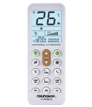 

100pcs/Lot DHL Ship 2017 New CHUNGHOP K-2080E Universal A/C Remote Controler Air Conditioner Remote LCD Back Light Box Pack