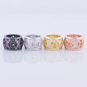 

2017 New Arrival Handmade DIY Jewellery Findings Micro Pave CZ Rhinestone Large Hole European Spacer Beads For Jewelry Making