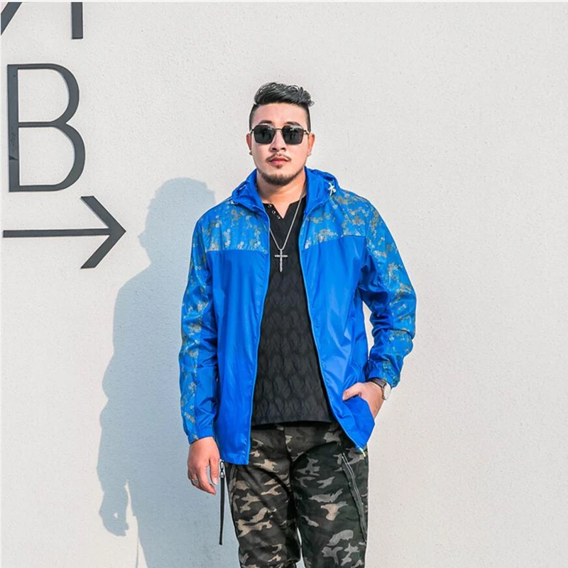 

Quick Dry Men Windbreaker Skin Coat Sunscreen Waterproof UV Mens Army Outwear Ultralight Windbreake Jacket 6XL 7XL