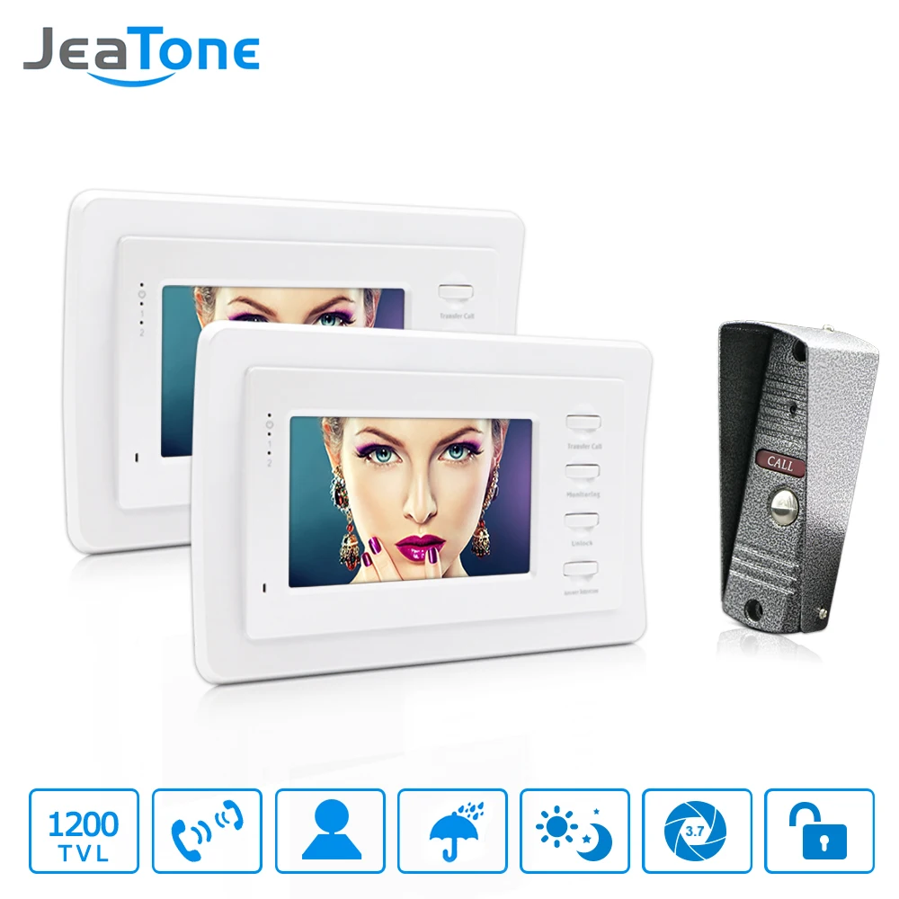 JeaTone 4'' HD Wired Video Door Phone Video Door Bell Intercom kit IR Night Vision Camera Doorbell For Waterproof JeaTone 4'' HD Wired Video Door Phone Video Door Bell Intercom kit IR Night Vision Camera Doorbell For Waterproof