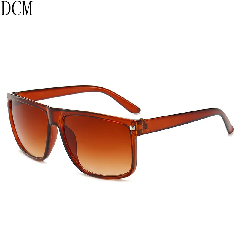 

Fashion Sunglasses Women Flat Top Style Brand Design Vintage Rivet Sun Glasses Female Big Frame Shades UV400