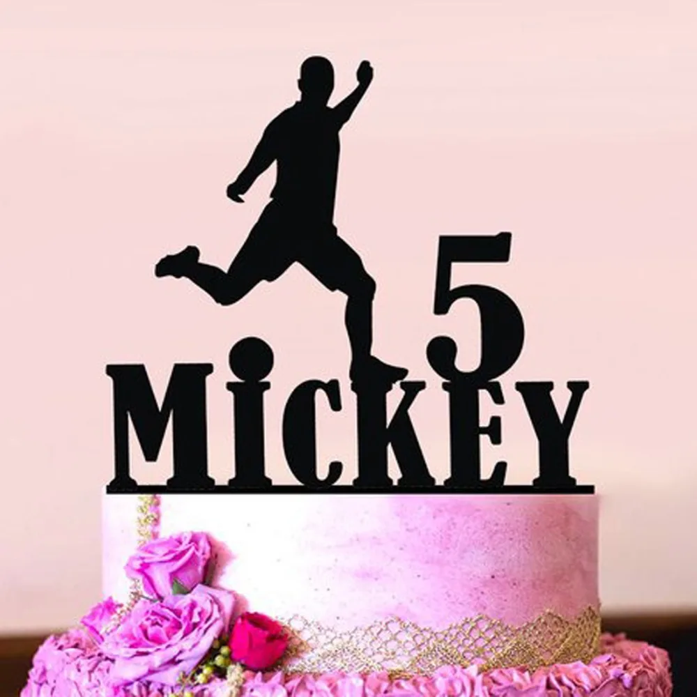 Custom Football Cake Toppers Happy Birthday Wedding Soccer